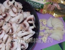 Appetitliche Hähnchenkoteletts mit Pilzen – ein leckeres und gesundes Gericht Hähnchenkoteletts mit Pilzen im Ofenrezept