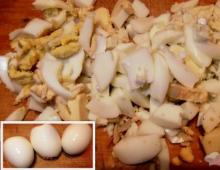레시피: 참치 샐러드 - 크루통, 계란, 야채 포함