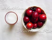Pitless red cherry plum jam