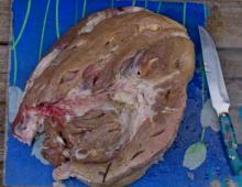 Juicy pork ham baked in the oven